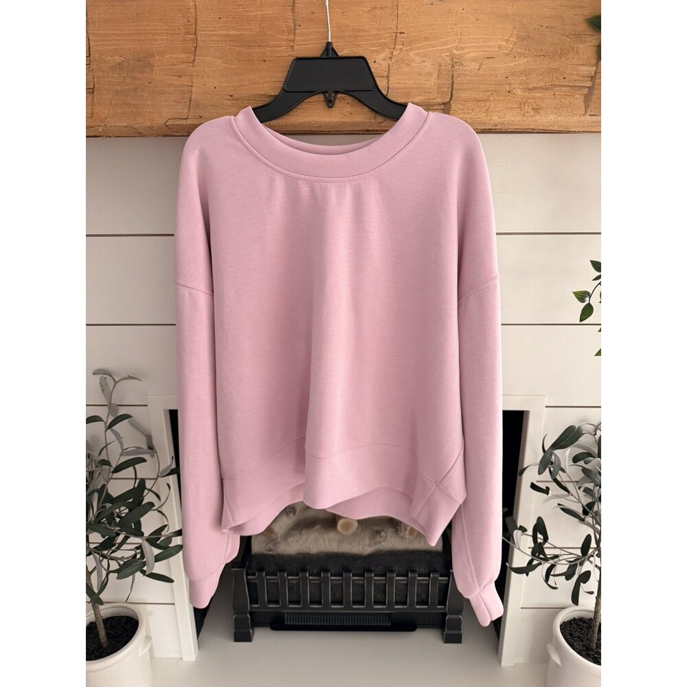 Lululemon Perfectly Oversized Cropped Crew Softstreme Sz 8 Pink